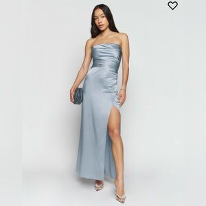 NWT Reformation Blue Silk Barrow Dress (Size 8)